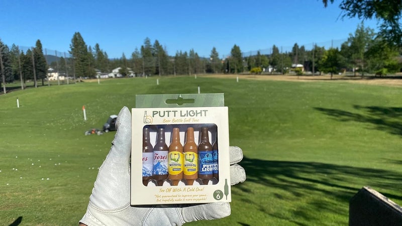 Putt Light Store Beer Bottle Golf Tees, Virtually Unbreakable and Recyclable Plastic Golf Tee 6 Pack, Golf Gift for Men, Bachelor Party Novelty Gift, for Golfers,3-1/4" Tall - Image 2
